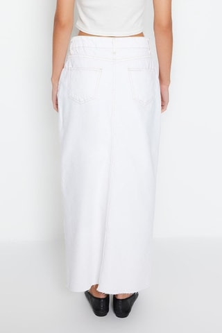 Jupe longue en jean - Blanc