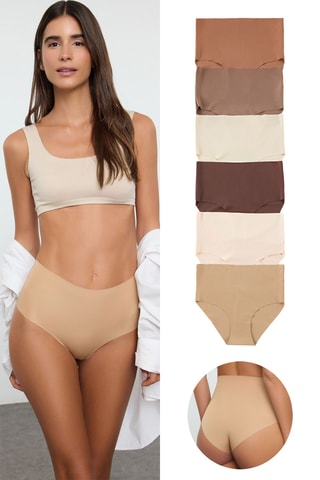 6 shortys - Beige et rose