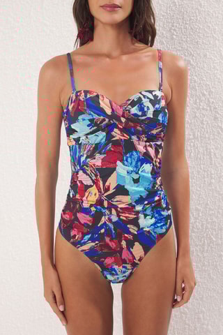Maillot 1 pièce - Bleu et rouge