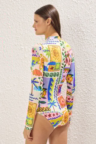 Maillot 1 pièce - Jaune et rose