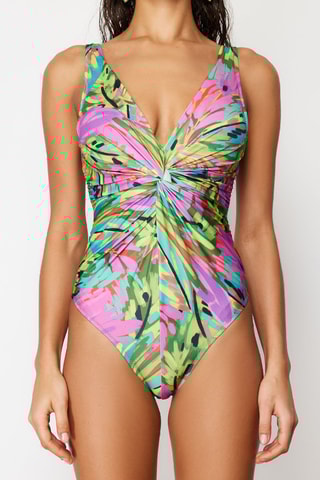Maillot 1 pièce - Vert et rose