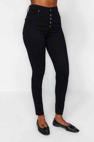 Jean skinny taille haute - Noir
