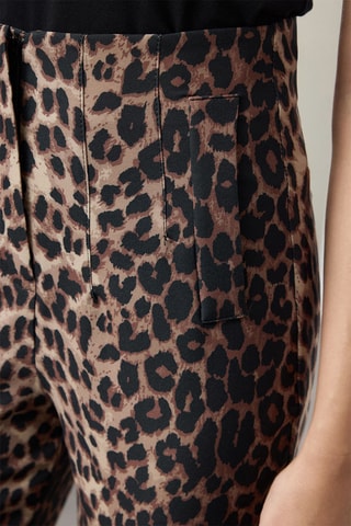 Pantalon cigarette 7/8 taille haute - Marron