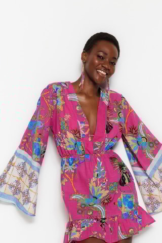 Robe de plage - Rose et bleu
