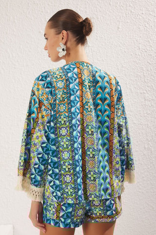 Kimono et short - Bleu et orange