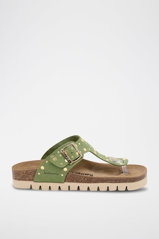 Sandales en nubuck - Vert foncé