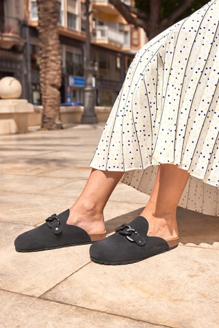 Sabots en nubuck Rosso - Noir