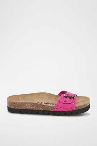 Mules en nubuck - Fuchsia