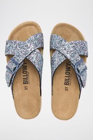 Mules plateformes - Bleu