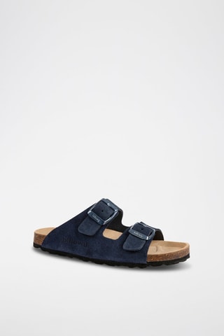 Mules en nubuck Bleu marine