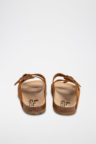 Mules en nubuck Camel