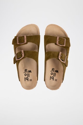 Mules en nubuck Kaki