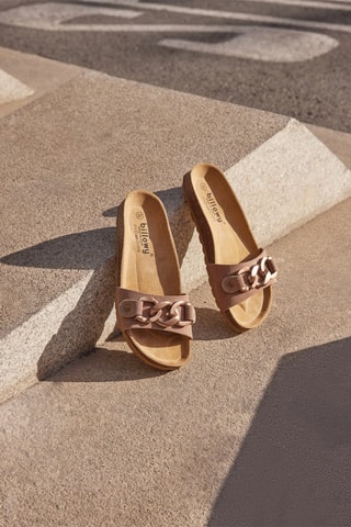 Mules en nubuck Rosso Beige