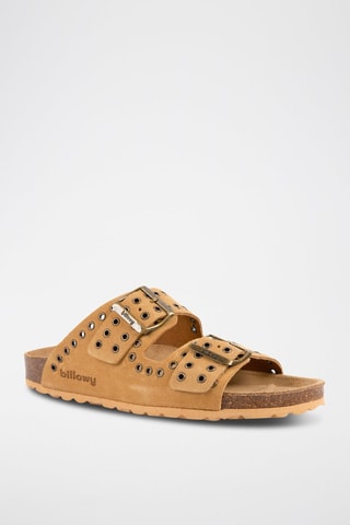 Mules en nubuck Marron