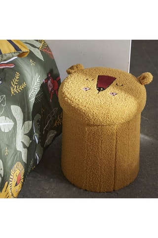 Pufe dobrável "O rei da selva" - 39 x 38 x 38 cm - Amarelo