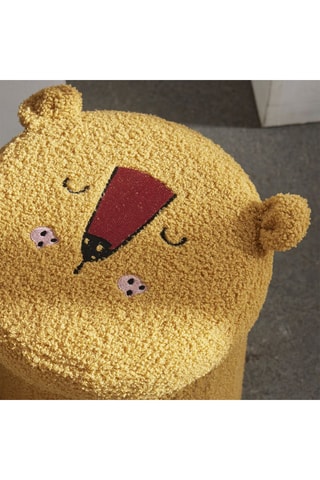 Pufe dobrável "O rei da selva" - 39 x 38 x 38 cm - Amarelo