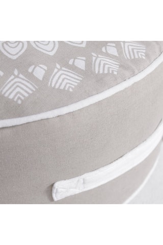 Pufe em algodão 190 g/cm² Karma Bege e branco - 45 x 20 cm