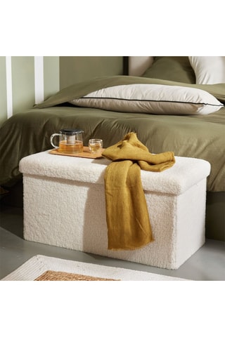 Banco-baú - 79 x 38 x 38 cm - Creme
