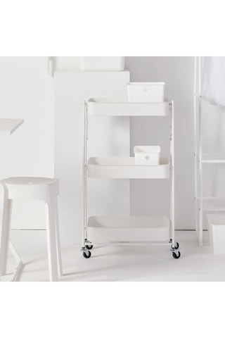 Carrinho dobrável com rodas 3 níveis - Branco