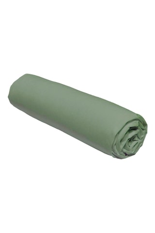 Lençol-capa em algodão 78 fios/cm² - Sálvia - Rebordo 30 cm
