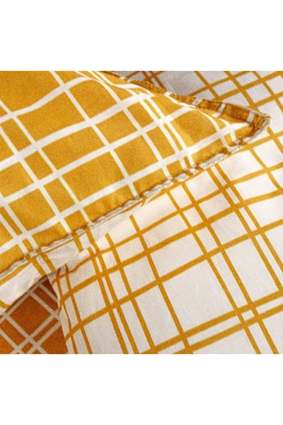 Conjunto de edredão em algodão 57 fios/cm² Sunshine 6.48 - Mostarda e cru