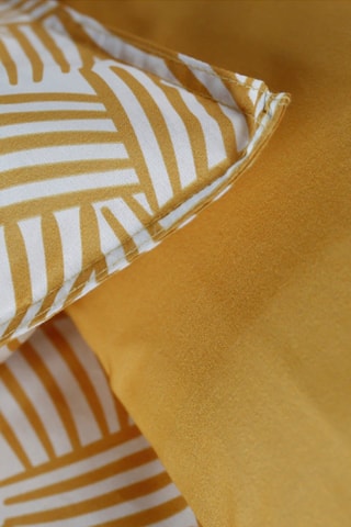 Conjunto de edredão em algodão 57 fios/cm² Sunshine - Mostarda e branco