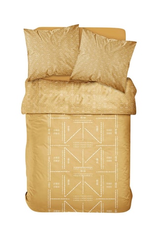 Conjunto de edredão em algodão 57 fios/cm² Sunshine - Areia e branco