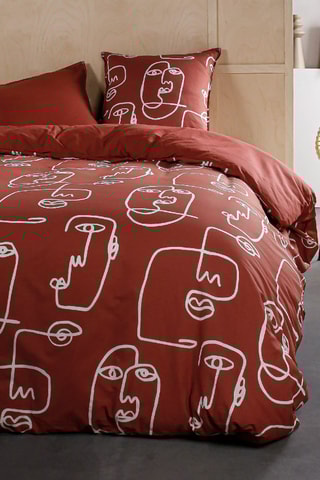 Conjunto de edredão em algodão 57 fios/cm² Sunshine 6.2 - Vermelho
