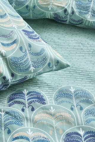 Conjunto de edredão em algodão 57 fios/cm² - Verde e azul