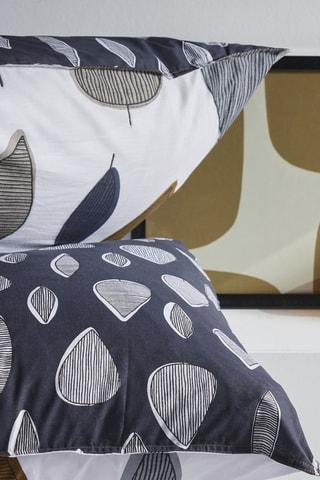 Conjunto de edredão em algodão 57 fios/cm² - Branco e azul
