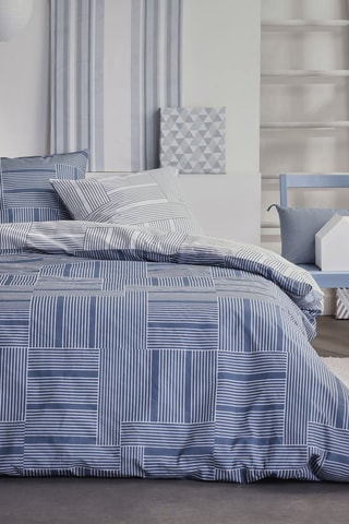 Conjunto de edredão Crazy - Azul,