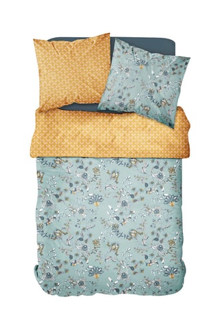 Conjunto de edredão em algodão 57 fios/cm² Sunshine 6.28 - Verde e mostarda