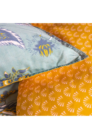 Conjunto de edredão em algodão 57 fios/cm² Sunshine 6.28 - Verde e mostarda