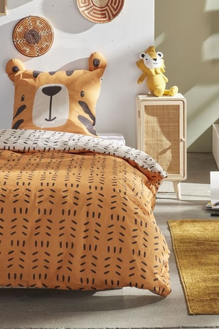Conjunto de edredão em algodão 57 fios/cm² Happy - Laranja