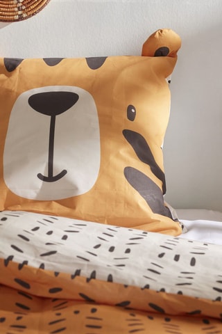 Conjunto de edredão em algodão 57 fios/cm² Happy - Laranja