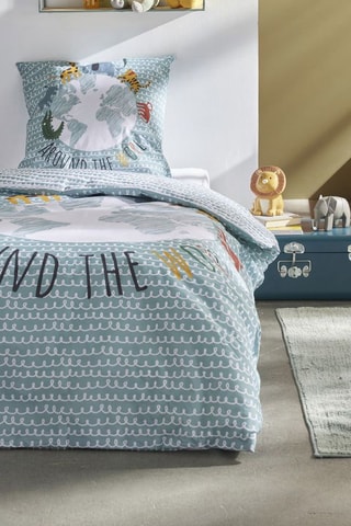 Conjunto de edredão em algodão 57 fios/cm² Kool - Azul,