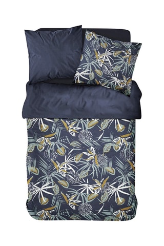 Conjunto de edredão em algodão 57 fios/cm² Sunshine - Antracite e ocre
