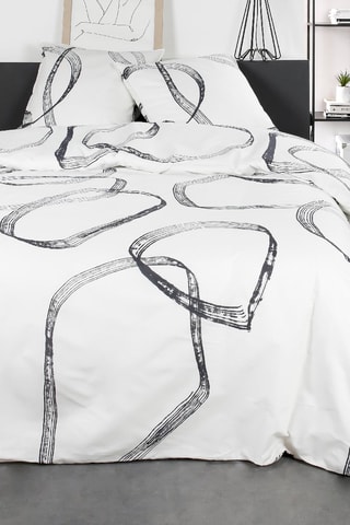 Conjunto de edredão em algodão 57 fios/cm² Sunshine - Branco e preto