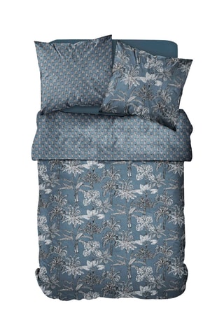 Conjunto de edredão em algodão 57 fios/cm² Sunshine 6.37 - Azul e cinzento