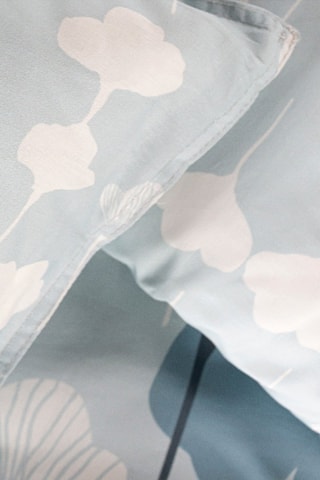Conjunto de edredão em algodão 57 fios/cm² Sunshine - Branco e azul claro