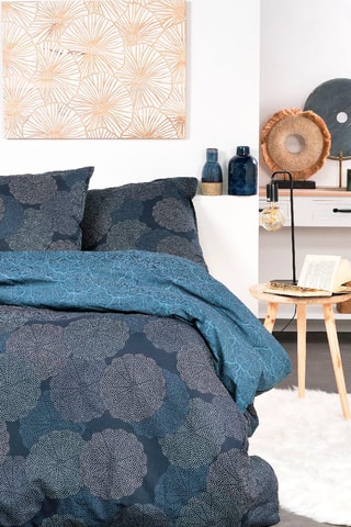 Conjunto de edredão em algodão Sunshine - Azul,