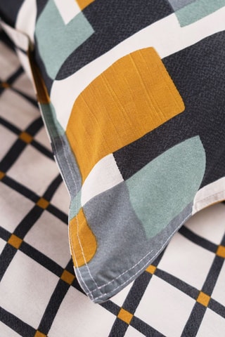 Conjunto de edredão em algodão 57 fios/cm² Sunshine - Cinzento e azul