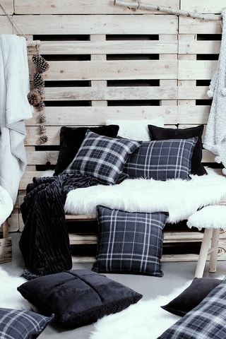 Conjunto de edredão em algodão 57 fios/cm² Winter Spirit Courchevel - Azul escuro