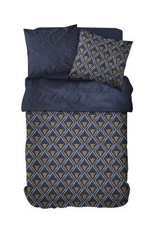 Conjunto de edredão em algodão 57 fios/cm² Teranga Nairobi - Azul-marinho