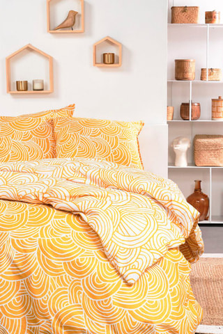 Conjunto de edredão em algodão Sunshine - Amarelo