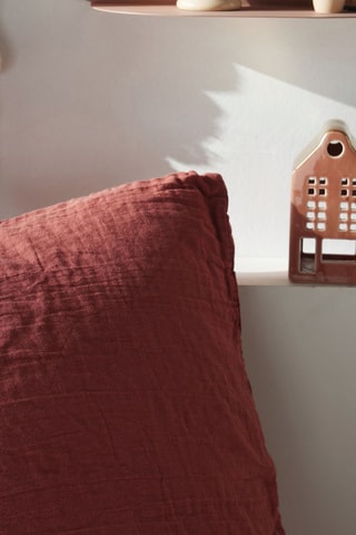 Capa de edredão em gaze de algodão - Terracotta