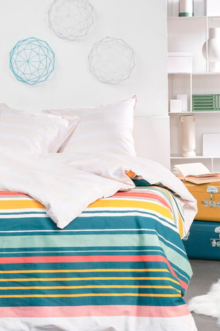 Conjunto de edredão em algodão Sunshine 11.23 - Verde e branco