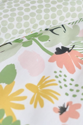 Conjunto de edredão em algodão Sunshine - Verde e branco