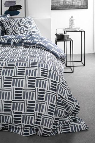 Conjunto de edredão em algodão 57 fios/cm² Sunshine 6.52 - Azul e branco
