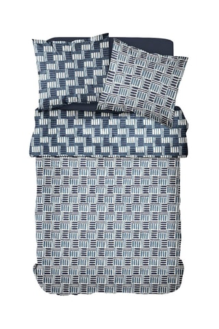 Conjunto de edredão em algodão 57 fios/cm² Sunshine 6.52 - Azul e branco